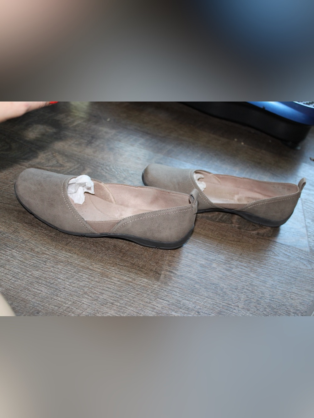 LifeStride Women’s Dinah Taupe Tan Ballet Flats Comfort Shoes Size 7.5M